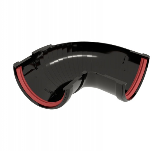 Угол желоба составной 90-150 град. ПВХ Grand Line черный (RAL 9005)