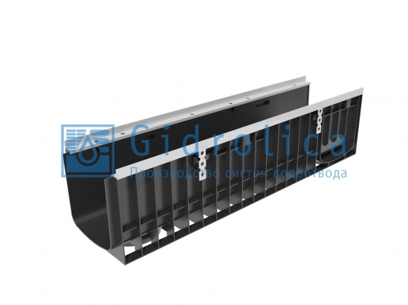 Лоток водооотводный Gidrolica Super ЛВ 20.24, 6.25 - пластиковый D200, кл.Е 600 (0822)