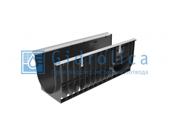 Лоток водоотводный Gidrolica Super ЛВ -30.38.39,6 - пластиковый, кл. Е600 (0830)