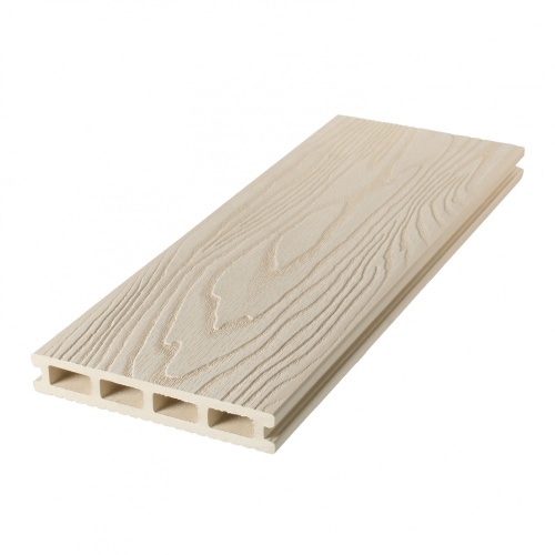 Террасная доска 3D TalverWood 150*25*4000 слоновая кость брашированная двусторонняя (текстура-вельвет)