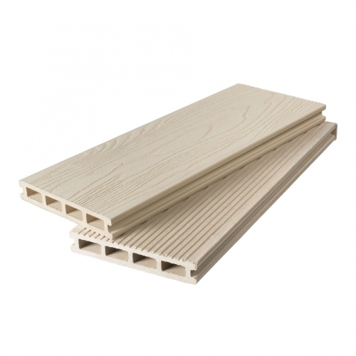 Террасная доска 3D TalverWood 150*25*4000 слоновая кость брашированная двусторонняя (текстура-вельвет)