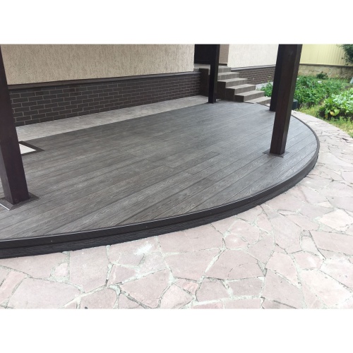 Террасная доска 3D TalverWood 150*25*4000 антрацит брашированная двусторонняя (текстура-вельвет) 