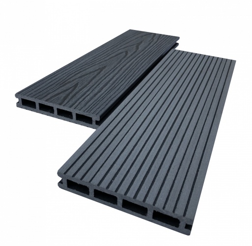 Террасная доска AIWOOD 150*25*4000 серый брашированная двусторонняя (текстура 3D-Вельвет)