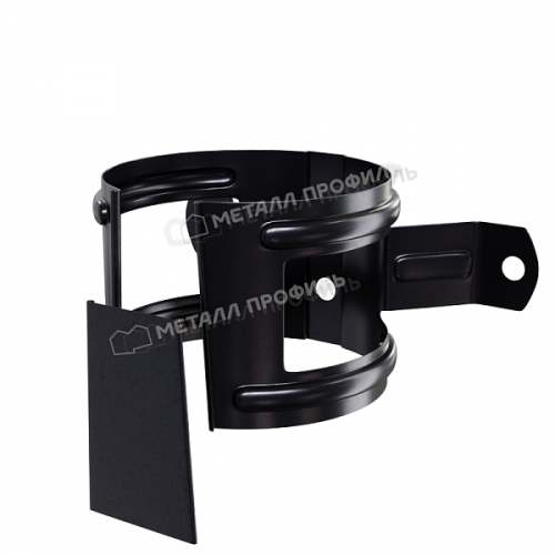 Держатель трубы D100 PURMAN BLACK EDITION D100 на дерево (9005) МеталлПрофиль Foramina PUR