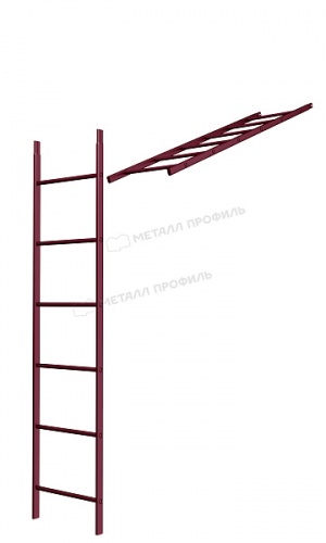Лестница кровельная стеновая МП дл. 1860 мм без кронштейнов (3005)_1шт и метизы