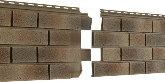 Фасадная панель Ю-Пласт Стоун Хаус S-Lock Клинкер Нордик Песок