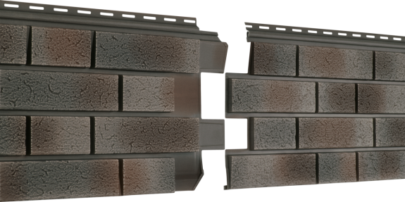 Фасадная панель Ю-Пласт Стоун Хаус S-Lock Клинкер Нордик Пепел