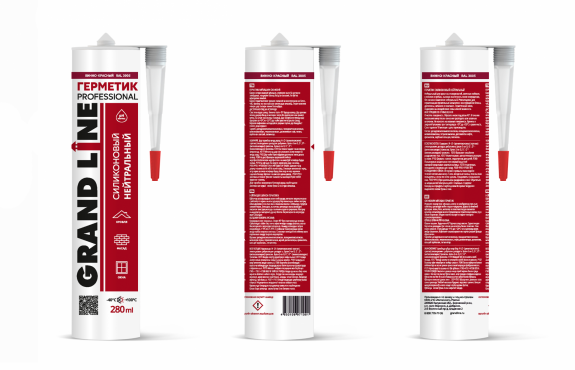 Герметик Grand Line Professional кровельный силиконовый нейтральный 280мл RAL 8017 шоколад