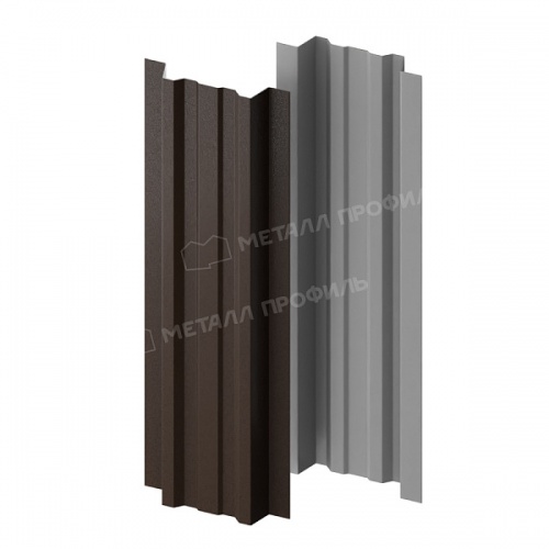 Штакетник металлический МП LАNE-O 16,5х99 (VALORI-20-DarkBrown-0.5)