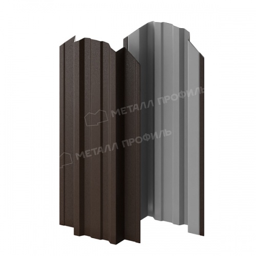Штакетник металлический МП TRAPEZE-O 16,5х118 (VALORI-20-DarkBrown-0.5)