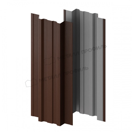 Штакетник металлический МП TRAPEZE-T 16,5х118 (VALORI-20-Brown-0.5)