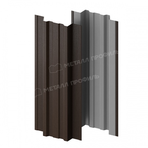Штакетник металлический МП TRAPEZE-T 16,5х118 (VALORI-20-DarkBrown-0.5)