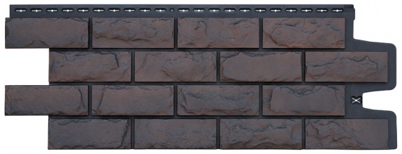 Фасадные панели GL КОЛОТЫЙ КАМЕНЬ, Design Plus трюфель с черным швом