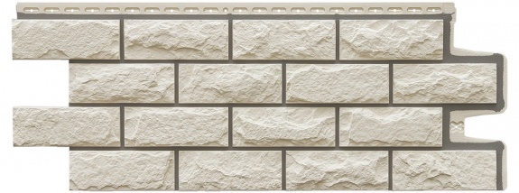 Фасадные панели GL КОЛОТЫЙ КАМЕНЬ, Design молочный со швом RAL 7006