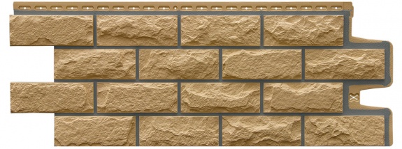 Фасадные панели GL КОЛОТЫЙ КАМЕНЬ, Design песочный со швом RAL 7006
