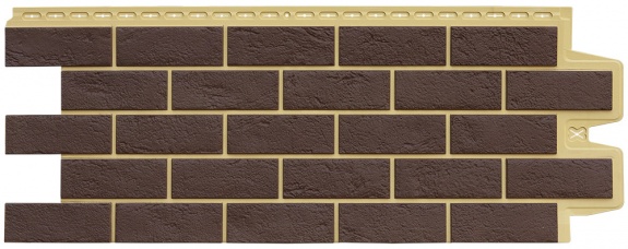 Фасадные панели GL СОСТАРЕННЫЙ КИРПИЧ, Design Plus каштан с песочным швом