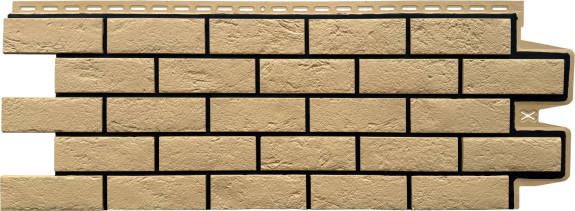 Фасадные панели GL СОСТАРЕННЫЙ КИРПИЧ, Design песочный со швом RAL 9005