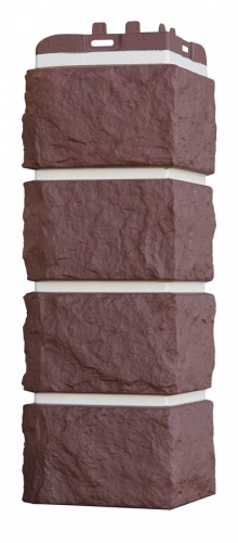 УГОЛ GL, КОЛОТЫЙ КАМЕНЬ, Design Plus каштан с белым швом