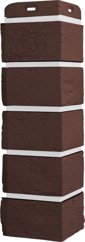 УГОЛ GL, СОСТАРЕННЫЙ КИРПИЧ, Design Plus каштан с белым швом