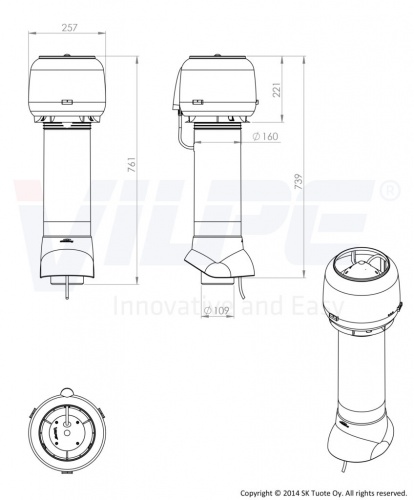 ECO110P/Ø110/700 ВЕНТИЛЯТОР черный
