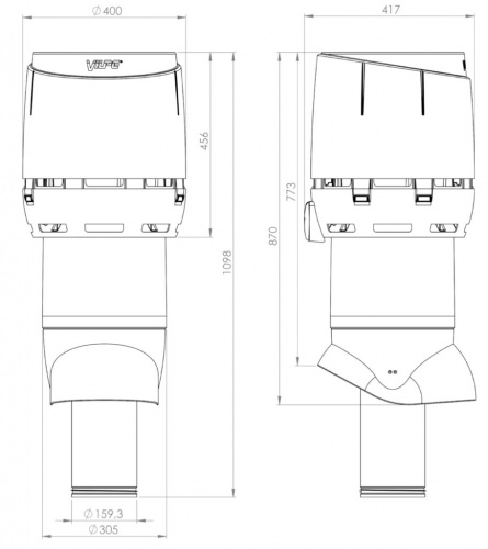 FLOW XL 160P/ИЗ/700 вент.выход кирпичный