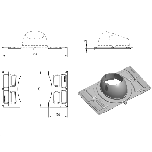Доборный элемент к основ. Krovent Base-VT General коричневый