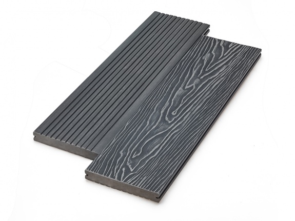 Террасная доска Deckart 150х20 мм Monolit 3D (полнотелая доска) Графит 4м