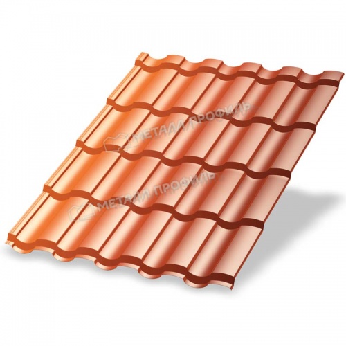 Металлочерепица МП Монтекристо-ML (AGNETA-20-CopperCopper-0.5)