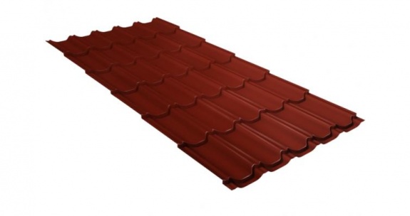 Металлочерепица квинта плюс 0,5 GreenCoat Pural BT RR 29 красный (RAL 3009 оксидно-красный)