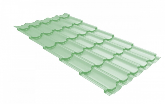Металлочерепица квинта плюс 0,45 PE RAL 6019 бело-зеленый