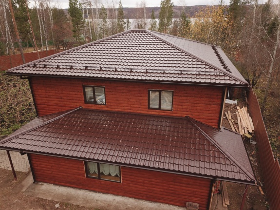 Металлочерепица модульная квинта Uno Grand Line 0,5 Satin RAL 8017 шоколад