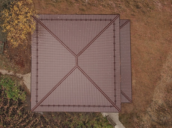 Металлочерепица модульная квинта Uno Grand Line 0,5 Satin RAL 8017 шоколад