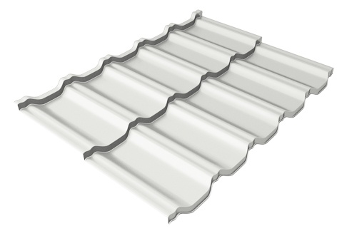Металлочерепица модульная квинта Uno Grand Line 0,5 Satin RAL 9003 сигнальный белый