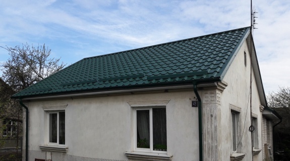 Металлочерепица камея 0,45 Drap RAL 6005 зеленый мох