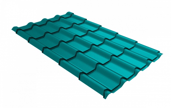 Металлочерепица камея 0,45 PE RAL 5021