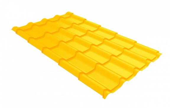 Металлочерепица камея 0,45 PE RAL 1018 цинково-желтый