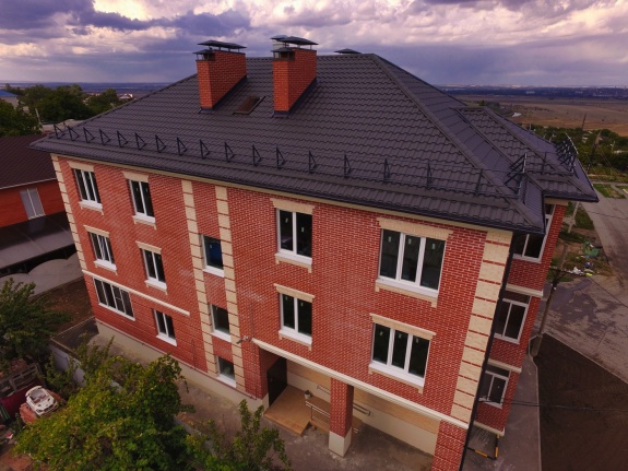 Металлочерепица кредо 0,5 Satin Мatt RAL 7024 мокрый асфальт