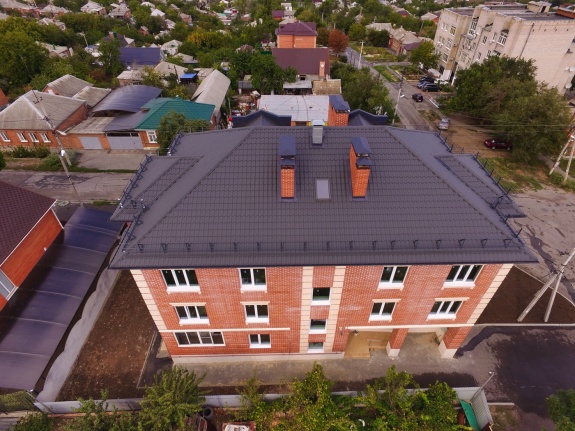 Металлочерепица кредо 0,5 Satin Мatt RAL 7024 мокрый асфальт