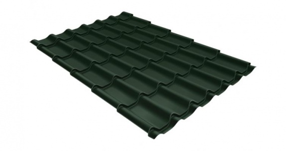 Металлочерепица классик Grand Line 0,5 GreenCoat Pural BT RR 11 темно-зеленый (RAL 6020 хромовая зелень)