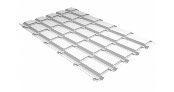 Металлочерепица квадро профи 0,45 PE RAL 9003 сигнальный белый