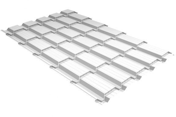 Металлочерепица квадро профи 0,5 Satin RAL 9003 сигнальный белый