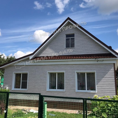 Сайдинг Lбрус-XL-Н-14х335 (ECOSTEEL_MA-01-Беленый Дуб-0.5)