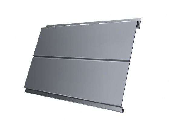 Сайдинг Вертикаль 0,2 line 0,45 PE с пленкой RAL 9006 бело-алюминиевый