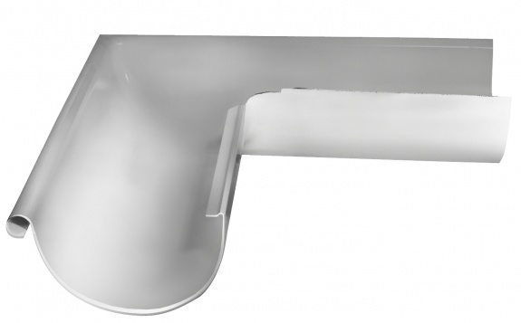 Угол желоба внешний 90 гр 125 мм RAL 9003 сигнальный белый