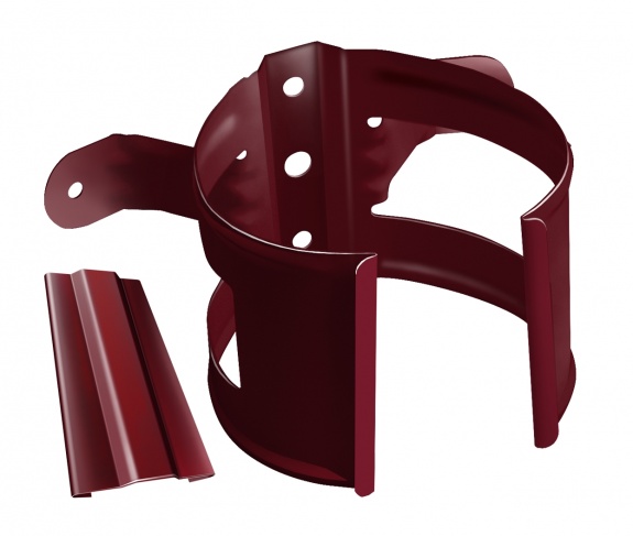 Кронштейн трубы на дерево 90мм RAL 3005 красное вино