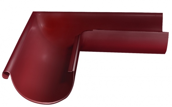 Угол желоба внешний 90 гр 125 мм RAL 3005 красное вино