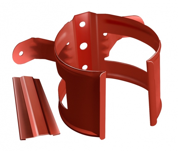 Кронштейн трубы на дерево 90мм RAL 8004 терракота