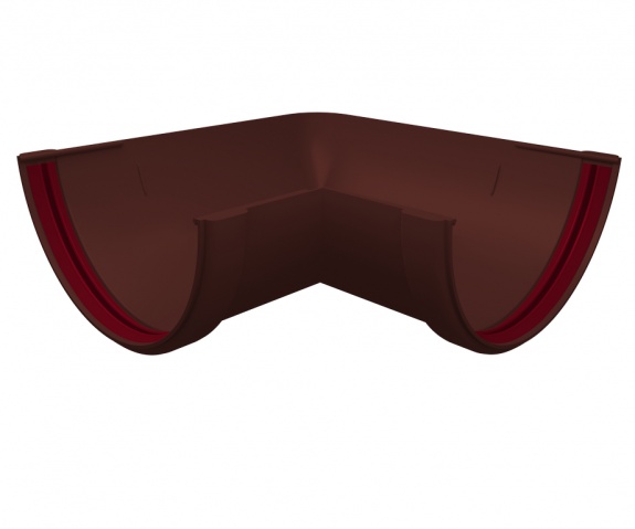 Угол желоба 90 град. универсальный ПВХ Grand Line шоколадный (RAL 8017)