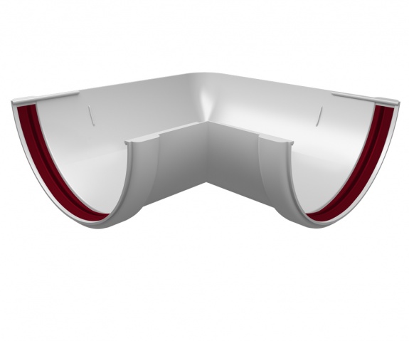 Угол желоба 90 град. универсальный ПВХ Grand Line белый