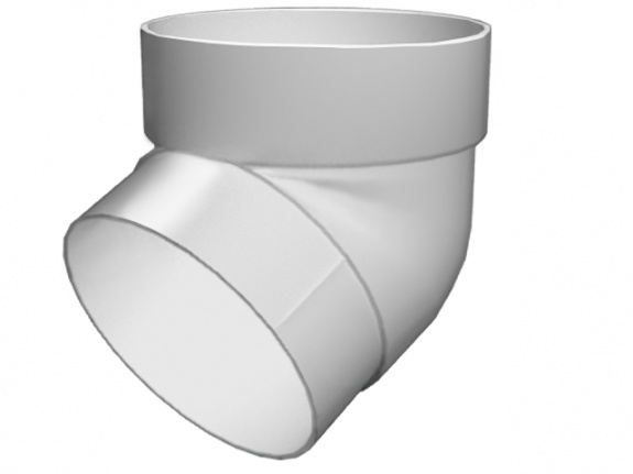 Колено трубы 67 град. ПВХ Grand Line белое